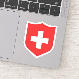 Pegatina Bandera de Suiza Emblem Viajes Patrióticos