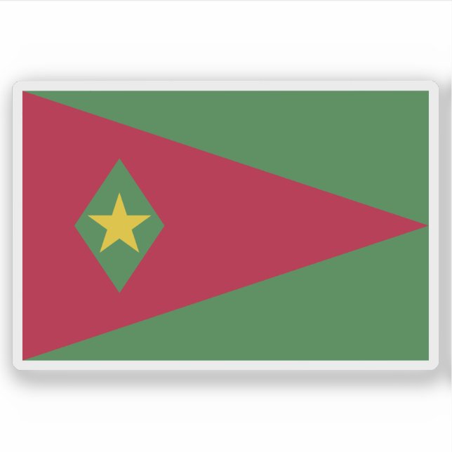 Pegatina Bandera de Suriname (propuesta 1) (Anverso)