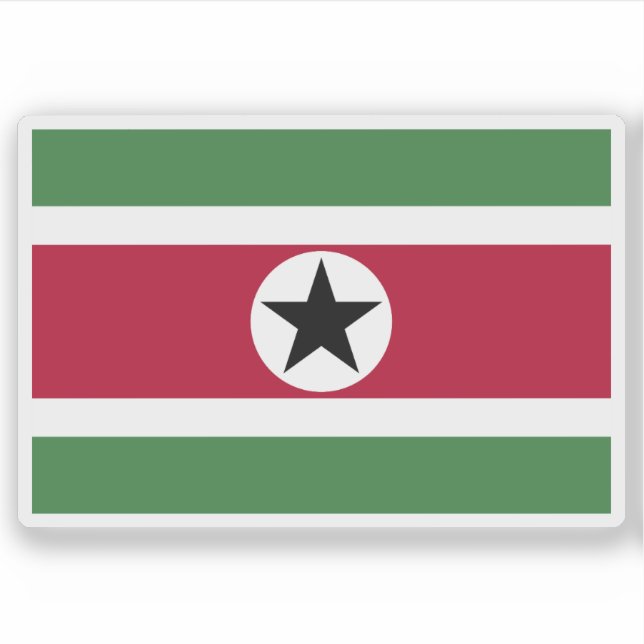 Pegatina Bandera de Suriname (propuesta 3) (Anverso)