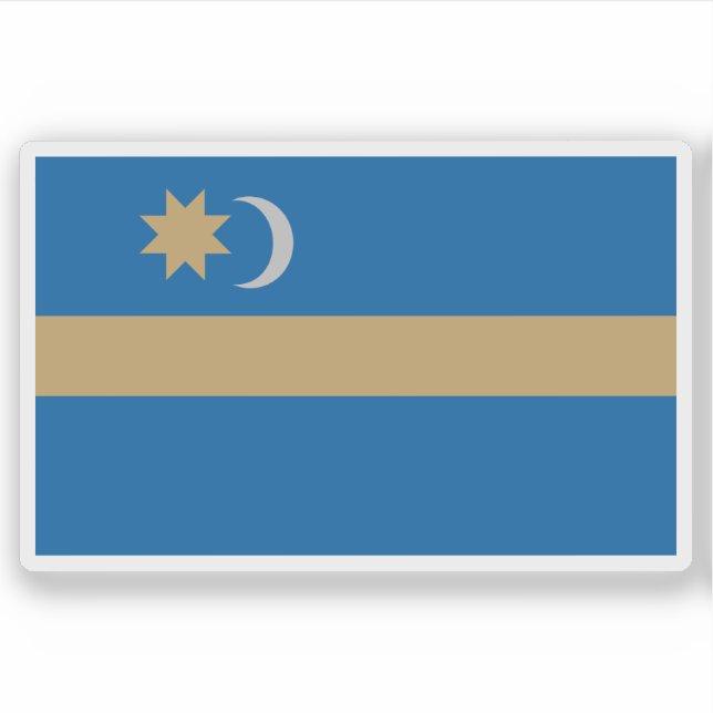 Pegatina Bandera de Szekely Land - Szeklerland (Rumania) (Anverso)