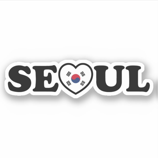Pegatina Bandera de Taegeukgi, el corazón del amor de Seúl (Anverso)