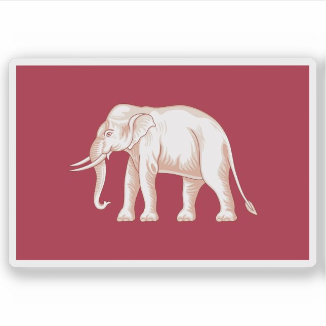 Pegatina Bandera de Tailandia (Siam, 1843-1916) (Anverso)