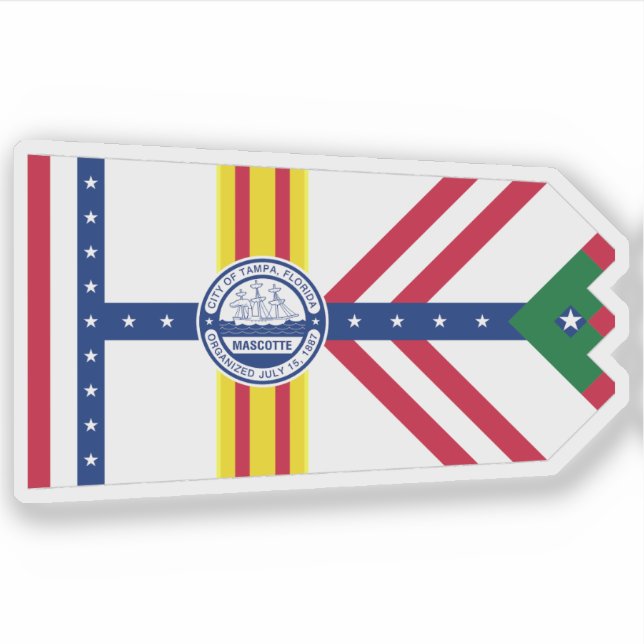 Pegatina Bandera de Tampa, Florida (Anverso)