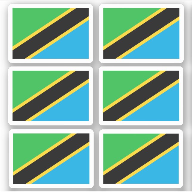 Pegatina Bandera de Tanzania - una colección (Anverso)
