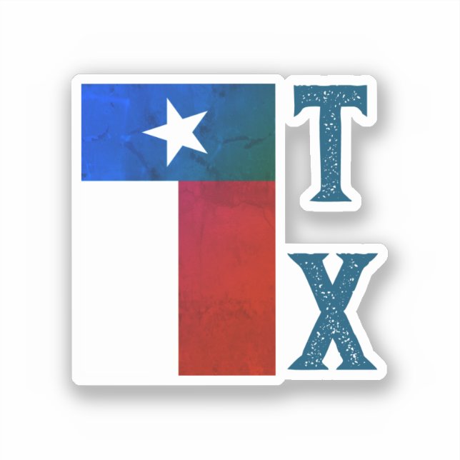 Pegatina Bandera de Texas (vertical) (Anverso)