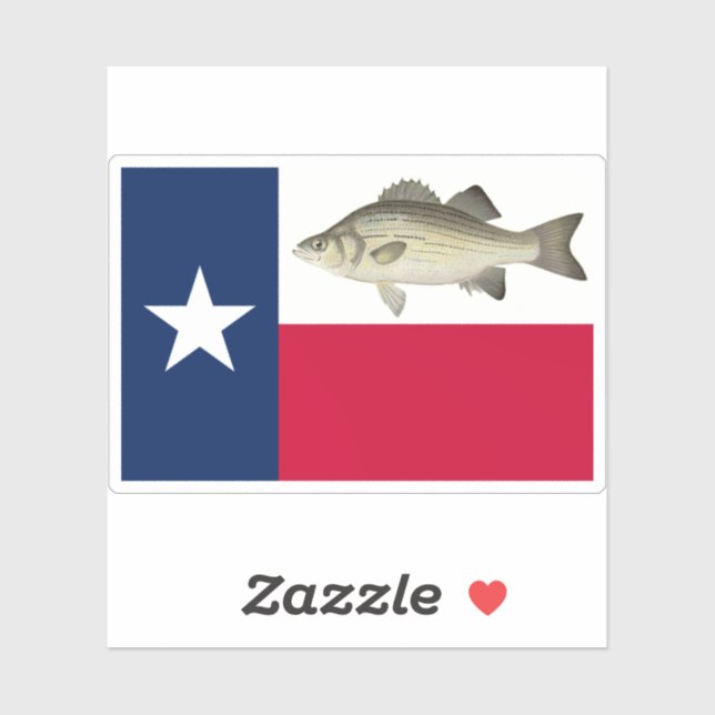 Pegatina Bandera de Texas White Bass (Hoja)