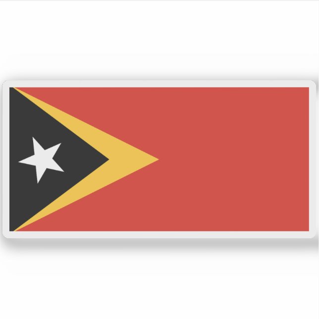 Pegatina Bandera de Timor-Leste (Timor Oriental) (Anverso)