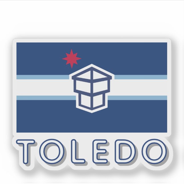 Pegatina Bandera de Toledo, Ohio (Anverso)