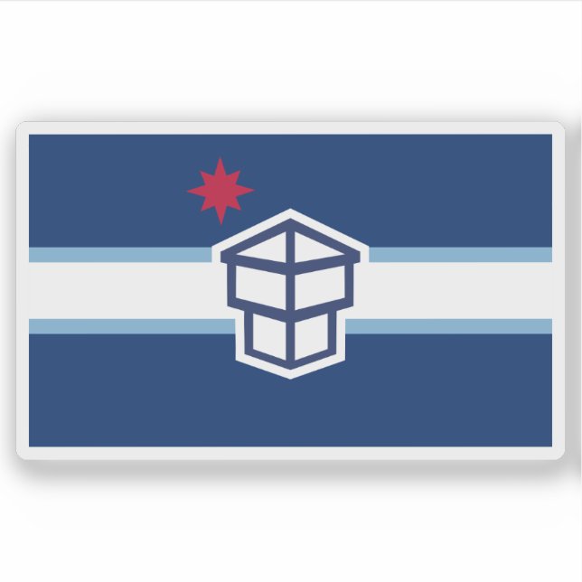 Pegatina Bandera de Toledo, Ohio, EE. UU. (Anverso)