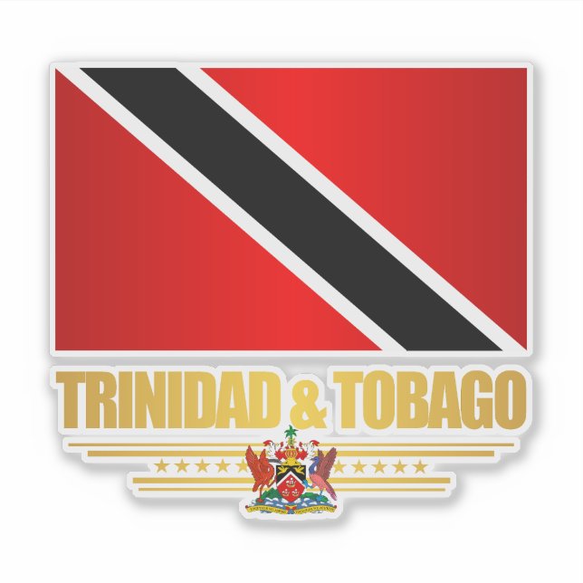 Pegatina Bandera de Trinidad y Tobago (Anverso)
