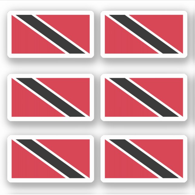 Pegatina Bandera de Trinidad y Tobago (trinitense) (Anverso)