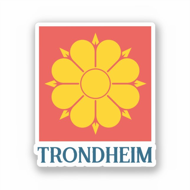 Pegatina Bandera de Trondheim, Noruega (Anverso)