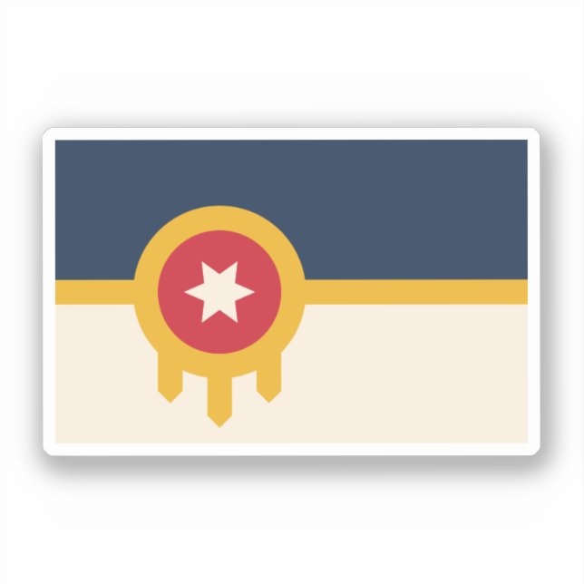 Pegatina Bandera de Tulsa, Oklahoma (Anverso)