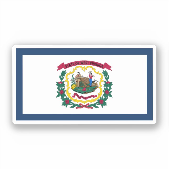 Pegatina Bandera de Virginia Occidental, Estados Unidos (Anverso)