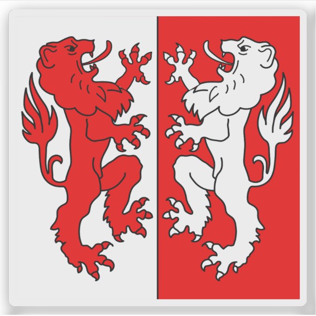 Pegatina Bandera de Visp, Suiza (Anverso)