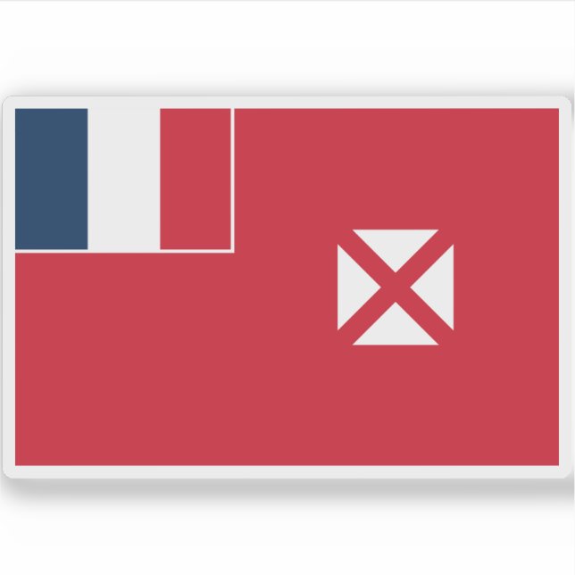 Pegatina Bandera de Wallis y Futuna, Francia (Anverso)