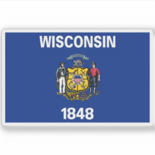 Pegatina Bandera de Wisconsin
