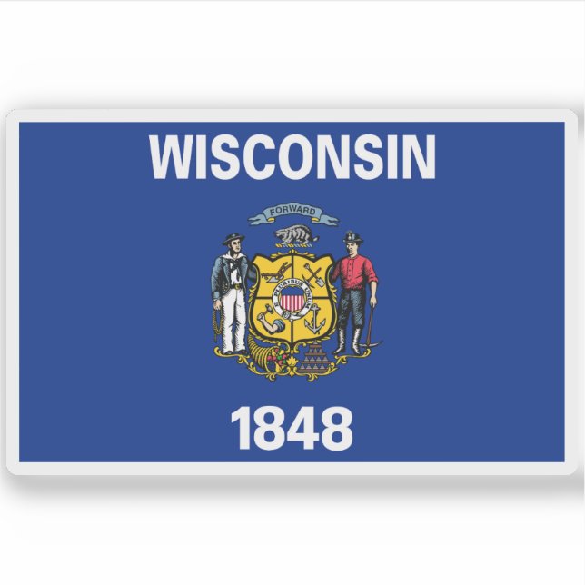 Pegatina Bandera de Wisconsin (Anverso)