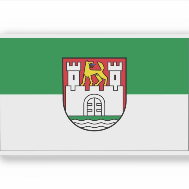 Pegatina Bandera de Wolfsburg, Alemania (Anverso)