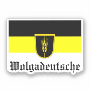 Pegatina Bandera de Wolgadeutsche (versión en blanco/negro/