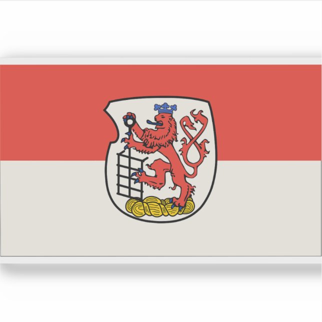 Pegatina Bandera de Wuppertal, Alemania (Anverso)
