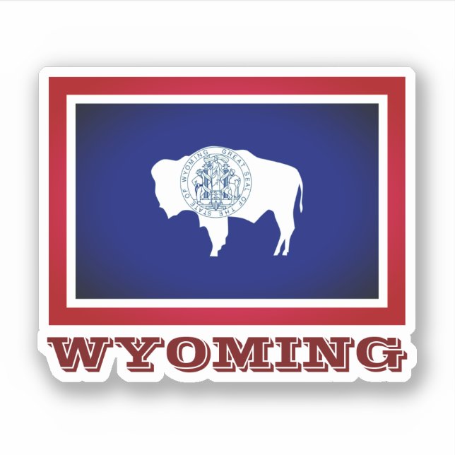 Pegatina Bandera de Wyoming (Anverso)