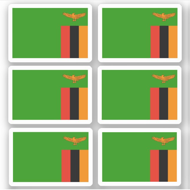 Pegatina Bandera de Zambia - una colección (Anverso)