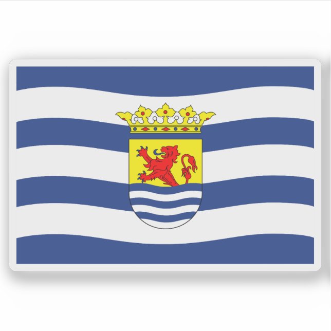 Pegatina Bandera de Zelanda, Países Bajos (Anverso)
