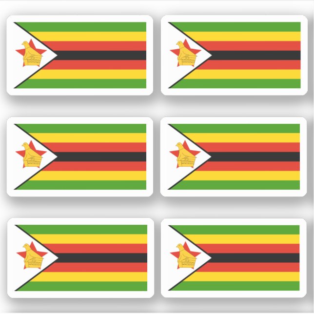 Pegatina Bandera de Zimbabue - una colección (Anverso)