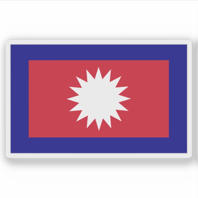 Pegatina Bandera del Alto Mustang (Reino de Lo), Nepal (Anverso)