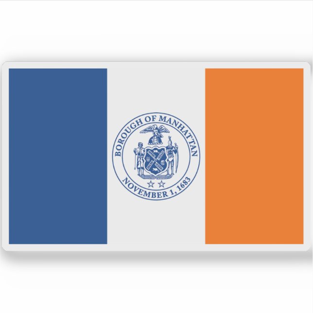 Pegatina Bandera del Borough de Manhattan (Anverso)