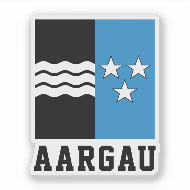 Pegatina Bandera del Cantón de Aargau (Anverso)