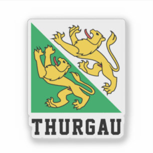Pegatina Bandera del Cantón Thurgau, Suiza