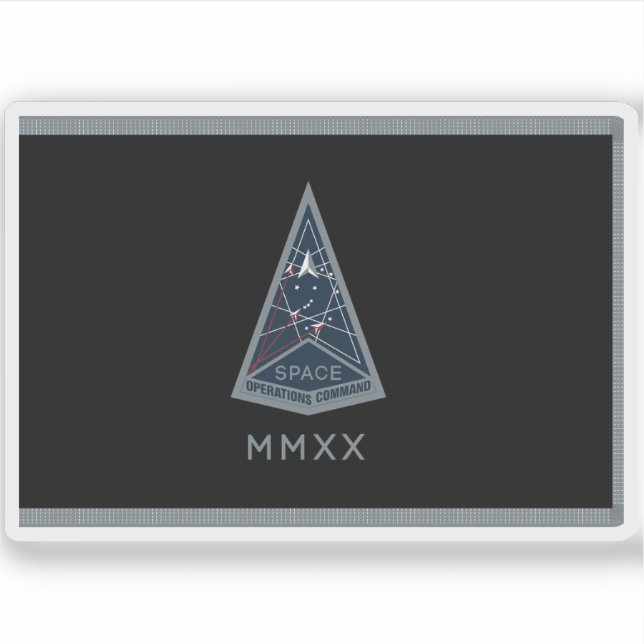 Pegatina Bandera del Comando de Operaciones Espaciales (Anverso)
