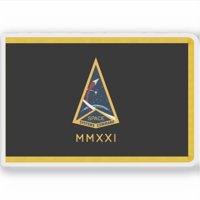 Pegatina Bandera del Comando de Sistemas Espaciales (Anverso)