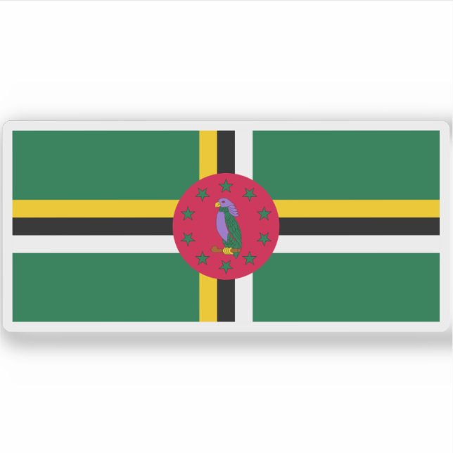 Pegatina Bandera del Commonwealth de Dominica (1990-hoy) (Anverso)