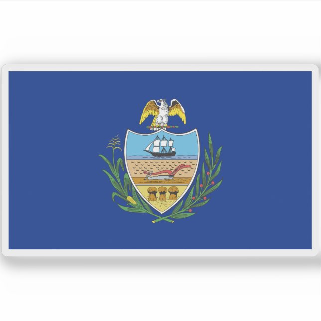 Pegatina Bandera del condado de Allegheny, Pennsylvania (Anverso)