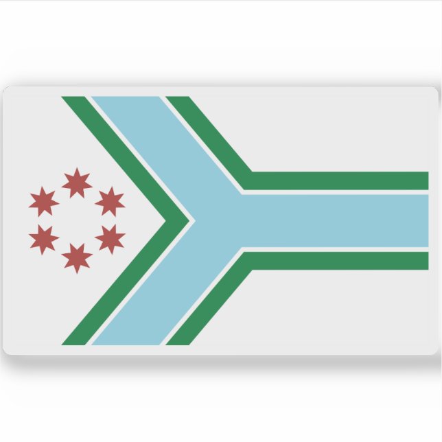 Pegatina Bandera del Condado de Cook, Illinois (Anverso)