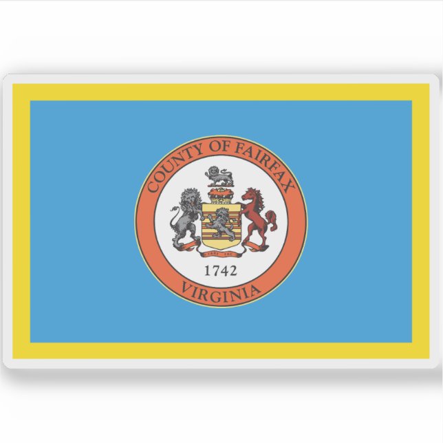 Pegatina Bandera del condado de Fairfax, Virginia (Anverso)