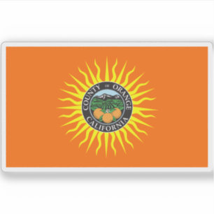 Pegatina Bandera del condado de Naranja, California