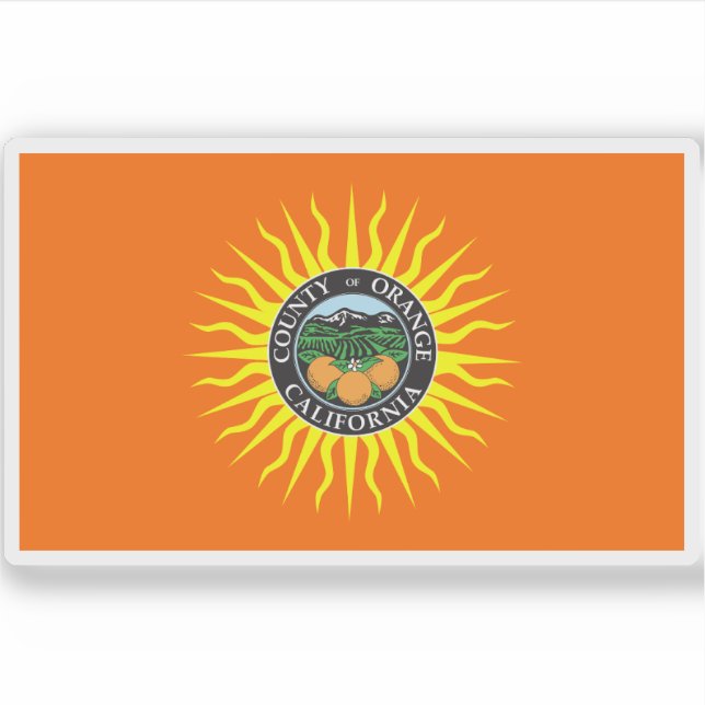 Pegatina Bandera del condado de Naranja, California (Anverso)