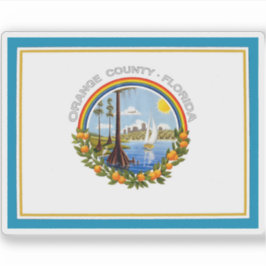 Pegatina Bandera del condado de Naranja, Florida