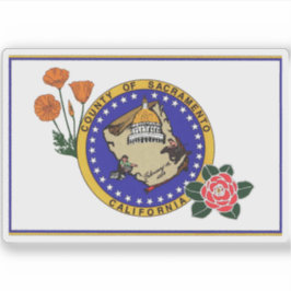 Pegatina Bandera del Condado de Sacramento, California