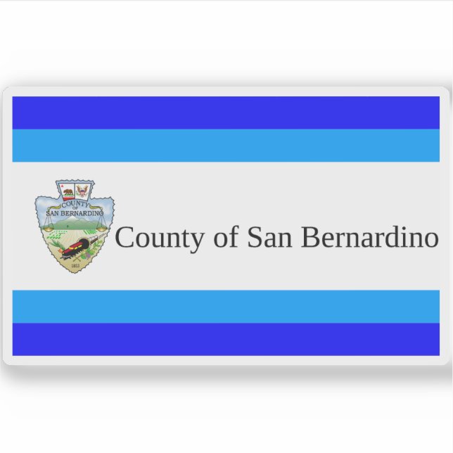 Pegatina Bandera del condado de San Bernardino, California  (Anverso)