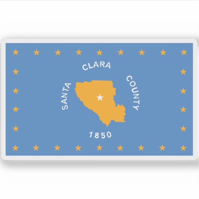 Pegatina Bandera del condado de Santa Clara, California (Anverso)