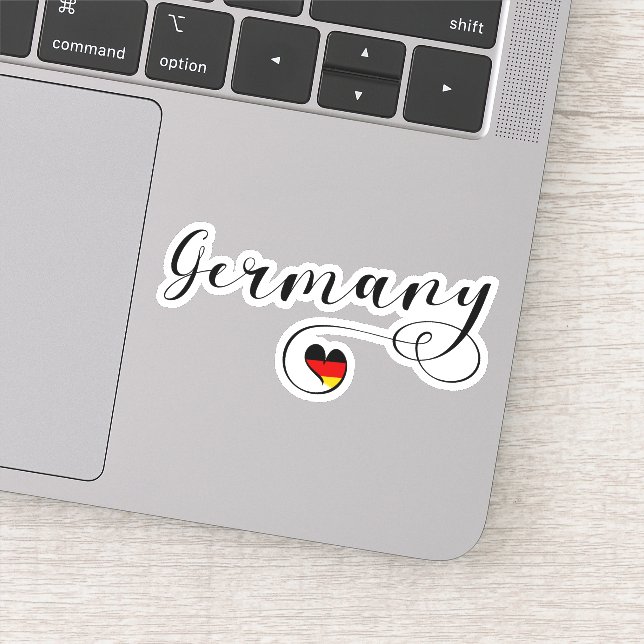 Pegatina Bandera del Corazón de Alemania (Detalle)
