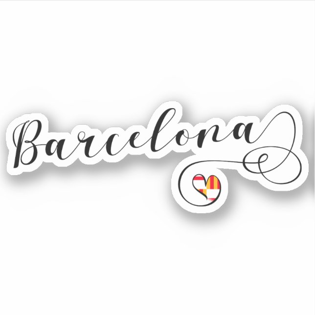 Pegatina Bandera del Corazón de Barcelona (Anverso)