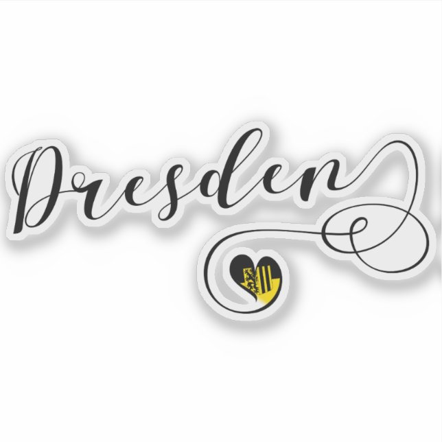 Pegatina Bandera del corazón de Dresden (Anverso)