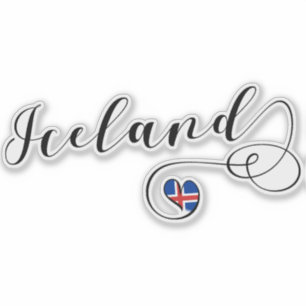 Pegatina Bandera del Corazón de Islandia