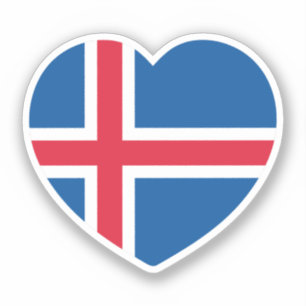 Pegatina Bandera del Corazón de Islandia